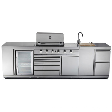 Ce Full 304 cocina de acero inoxidable al aire libre de barbacoa de gas